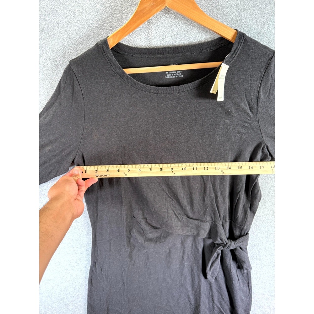 Aerie Sheath Dress Women's Large Black Round Neck Side Tie Long Sleeve‎ Pullover - Picture 5 of 9